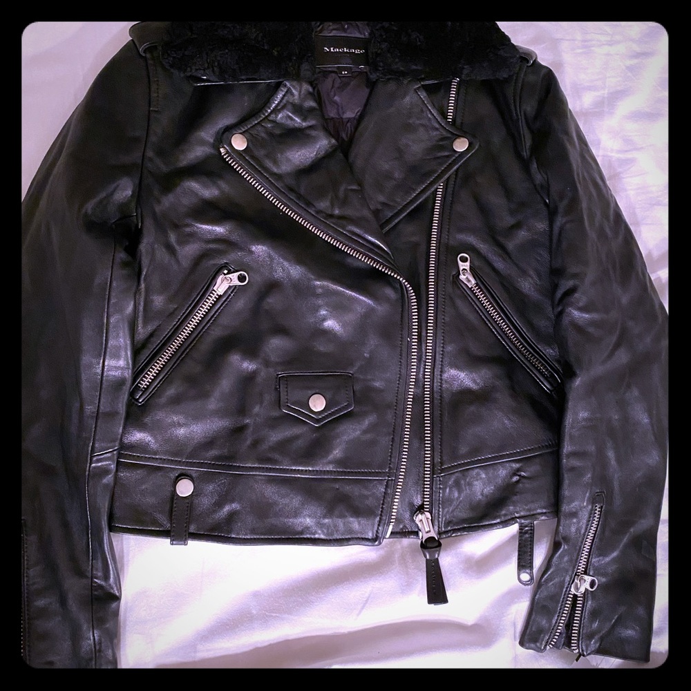 NWOT Mackage Leather Baya Moto Jacket S